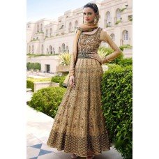 11039 BEIGE NAKKASHI EUPHORIA WEDDING WEAR DRESS 